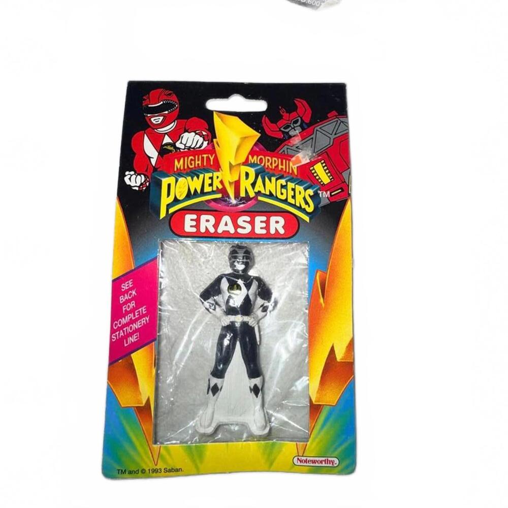 Vintage 1993 Mighty Morphin‎ Power Rangers Black Ranger Eraser New in Package